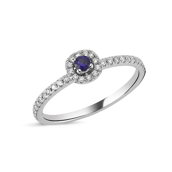 14kt. SOFIA ring 0,17ct. W-si + safir Nuran