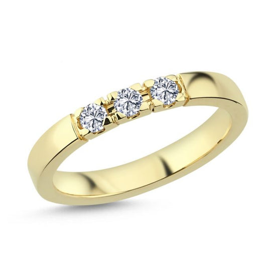 14K Unite alliancering 3*0,11ct W-SI rødguld Nuran