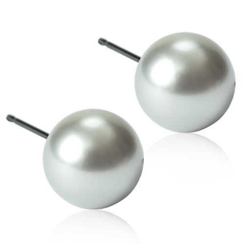 Blomdahl - Pearl 8 mm. Ørestikker Light grey