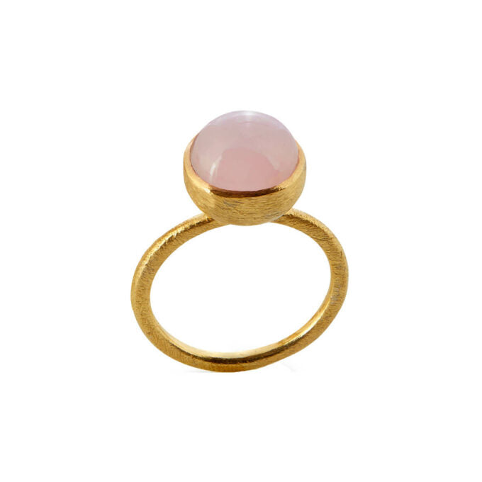 Susanne Friis Bjørner - Ring st 48 Fg cabochon 10 mm lyserød krystal