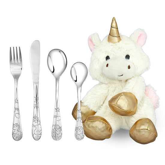 Enhjørning Rustfrit  Bestik. incl bamse