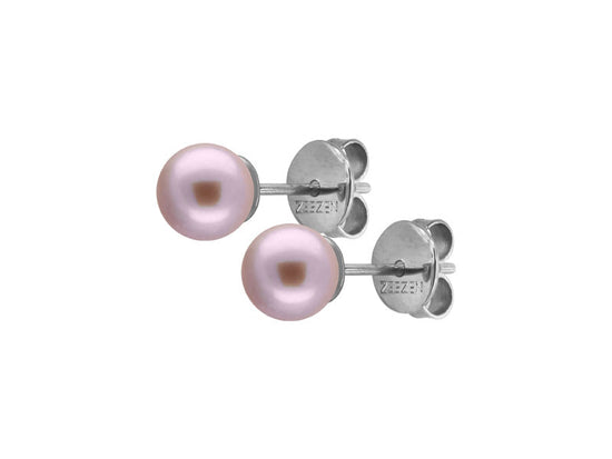 Zeezen - Titan Ørestik 7-7,5mm Rund Ferskvandsperle lavendel