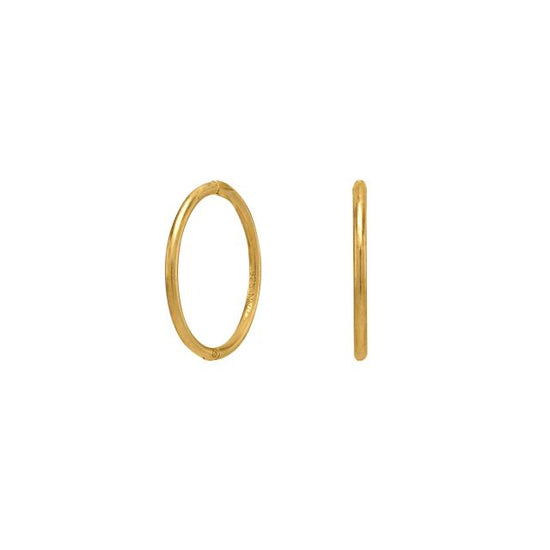 Forgyldt sølv creol 16mm udvendigt