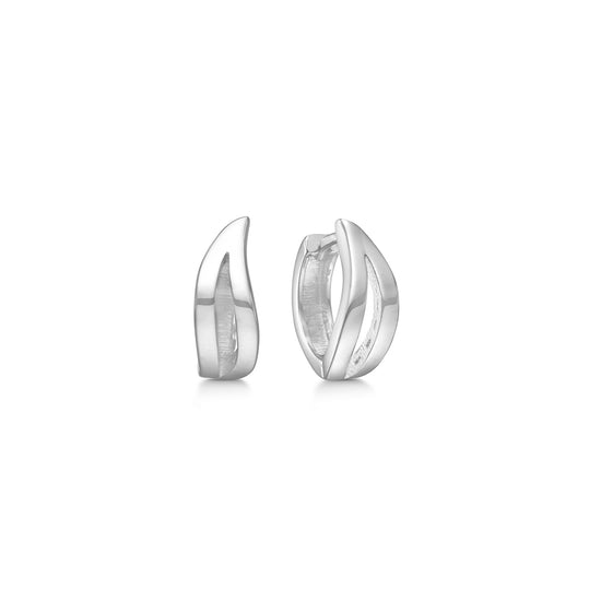 Randers Sølv - Ørering bladform 14x14mm. blank sølv