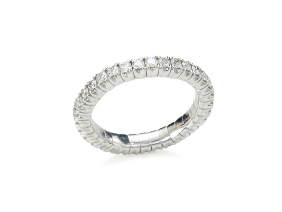 Silhouette - 18 K Tennis Flex Ring Hvidguld