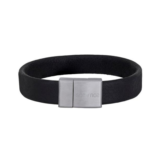 SON bracelet black calf leather 19cm 12mm