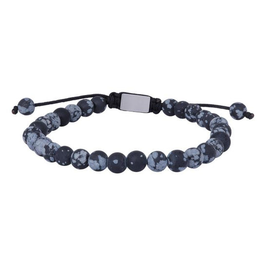 Armbånd mat snowflake obsidian - SON of NOA