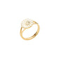 Marguerit ring 11mm. St.53 Forgyldt med hvid emalje