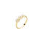 Marguerit ring 3x5mm. St.53 Forgyldt med hvid emalje