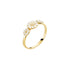 Marguerit ring 3x5mm. St.49 Forgyldt med hvid emalje