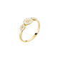 Marguerit ring 3x5mm. St.51 Forgyldt med hvid emalje