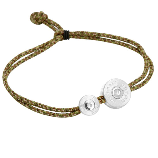 A Rise up 9 & 13mm Alfa Beta sølv patron armbånd