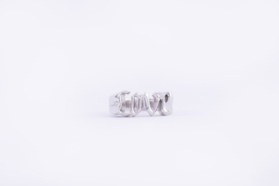 IX - Love Ring st. 54 Rh. Sølv 