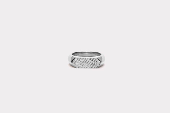 IX - Mini Brushed Hexagon Ring st. 52 Rh. Sølv
