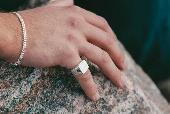 IX Tribute Signet Ring Silver