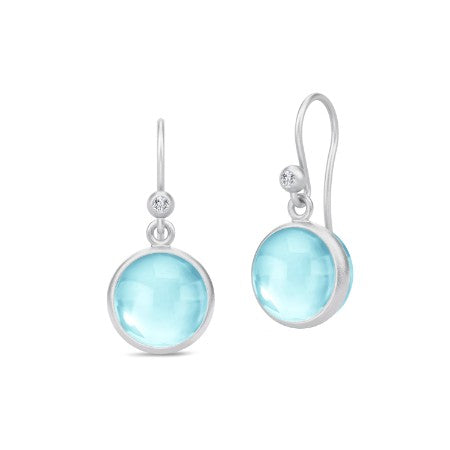 Julie Sandlau - Prime Øreh.- Rhodium/Sky Blue