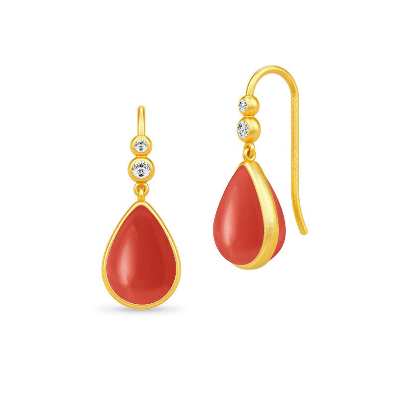 Julie Sandlau - Poetry Øreringe - Gold/Red