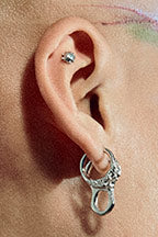 Rove ørering sølv rho. 1 stk. Maria Black