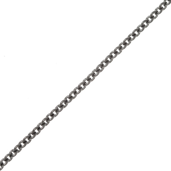 Anker rund 42 cm 0,40 sort rhodineret halskæde - BNH 
