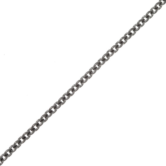 Anker rund 42 cm 0,40 sort rhodineret halskæde - BNH