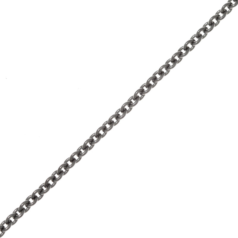 Anker rund 50 cm 0,40 sort rhodineret halskæde - BNH