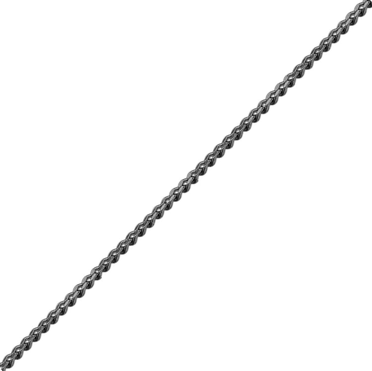 Panser Facet 42cm 0,40mm Sort Rhodineret Sølv Halskæde - BNH