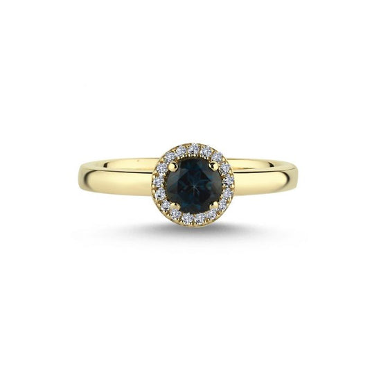 14kt. GRACE Ring topas 5mm + 0,09ct. W-si